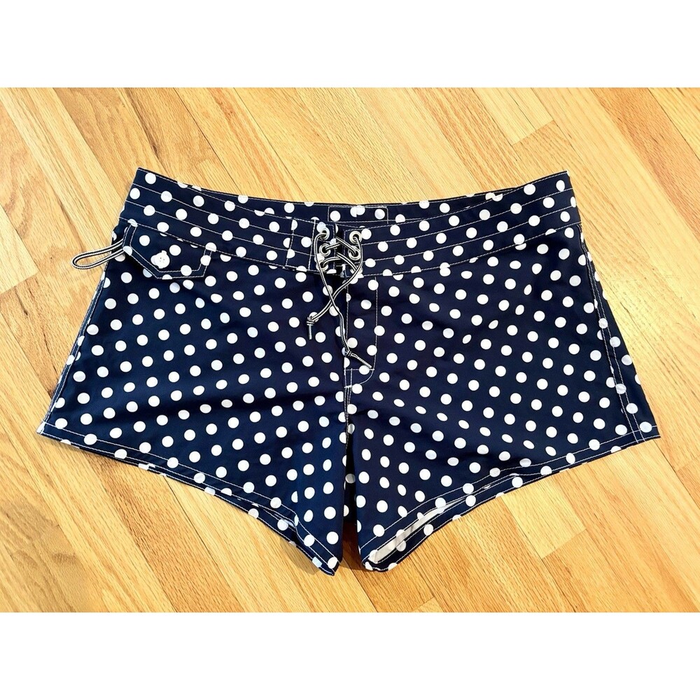 Birdwell Beach Britches Navy Blue & White Polka Dot Board Shorts Womens 16 - Picture 1 of 10